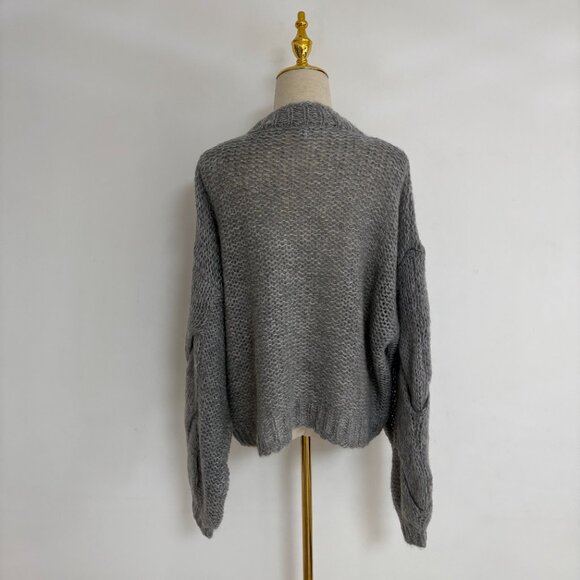 NWOT! Loewe Women's Gray Anagram Melange Mohair Sweater - Picture 11 of 14